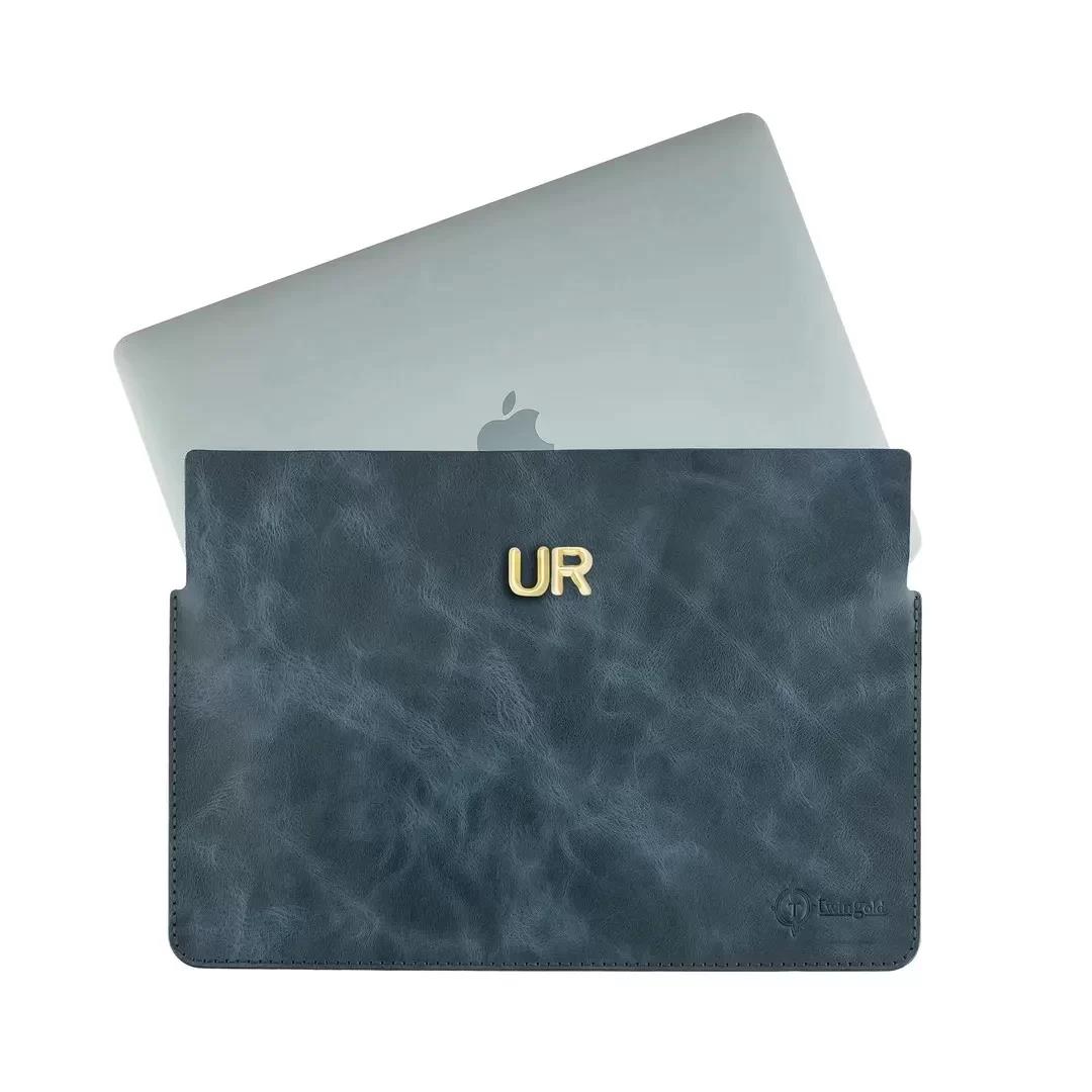 İsme Özel Macbook Kılıfı - %100 Rainbow Deri - ET02002 - Lacivert