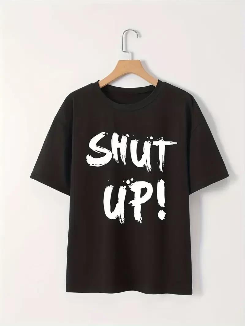 20/1 Penye Compack Baskılı Oversize Bisiklet Yaka m Kısa Kol Yazlık T-shirt - Siyah