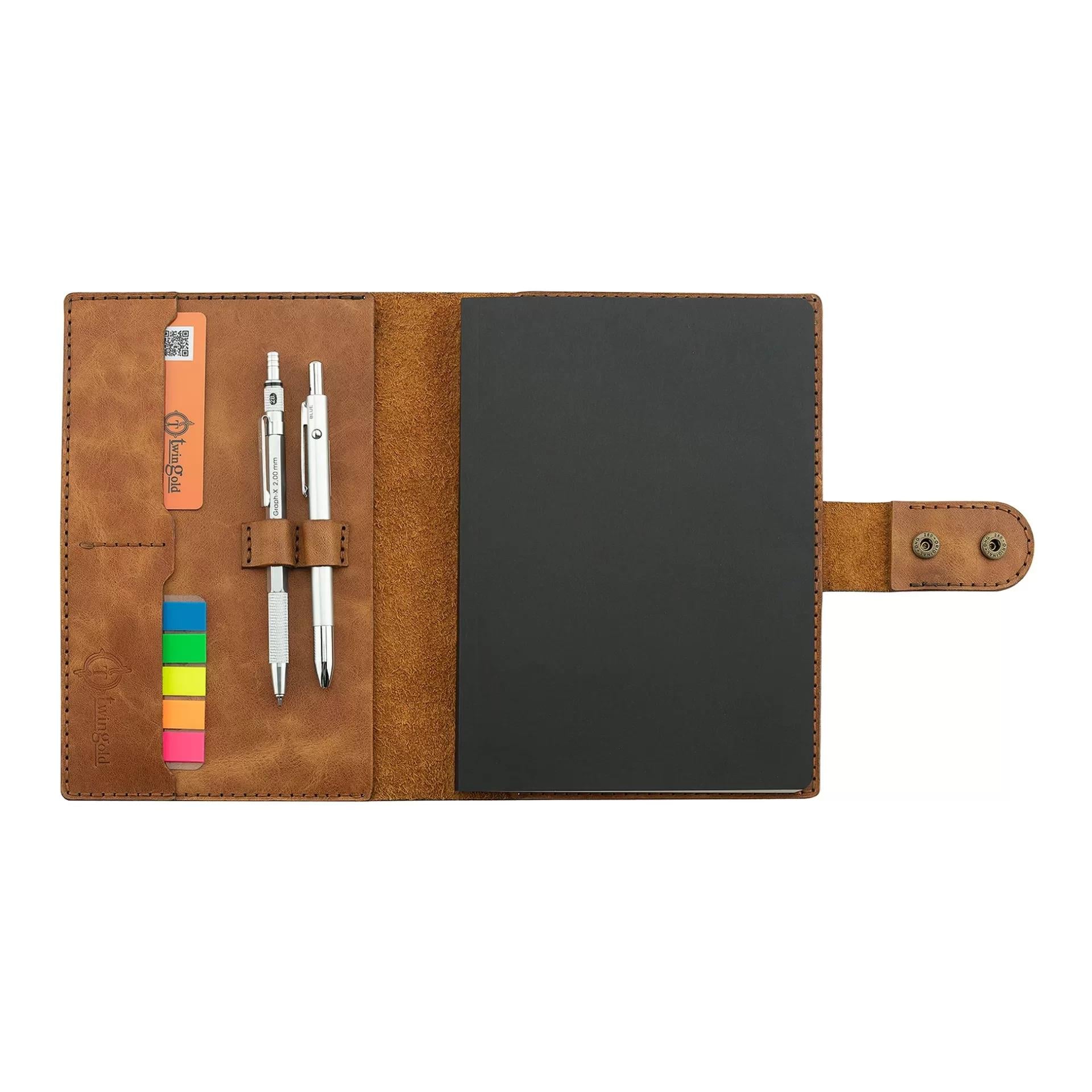 A5 Defter ve Ajanda Kılıfı - %100 Rainbow Deri - KO10001 - Camel