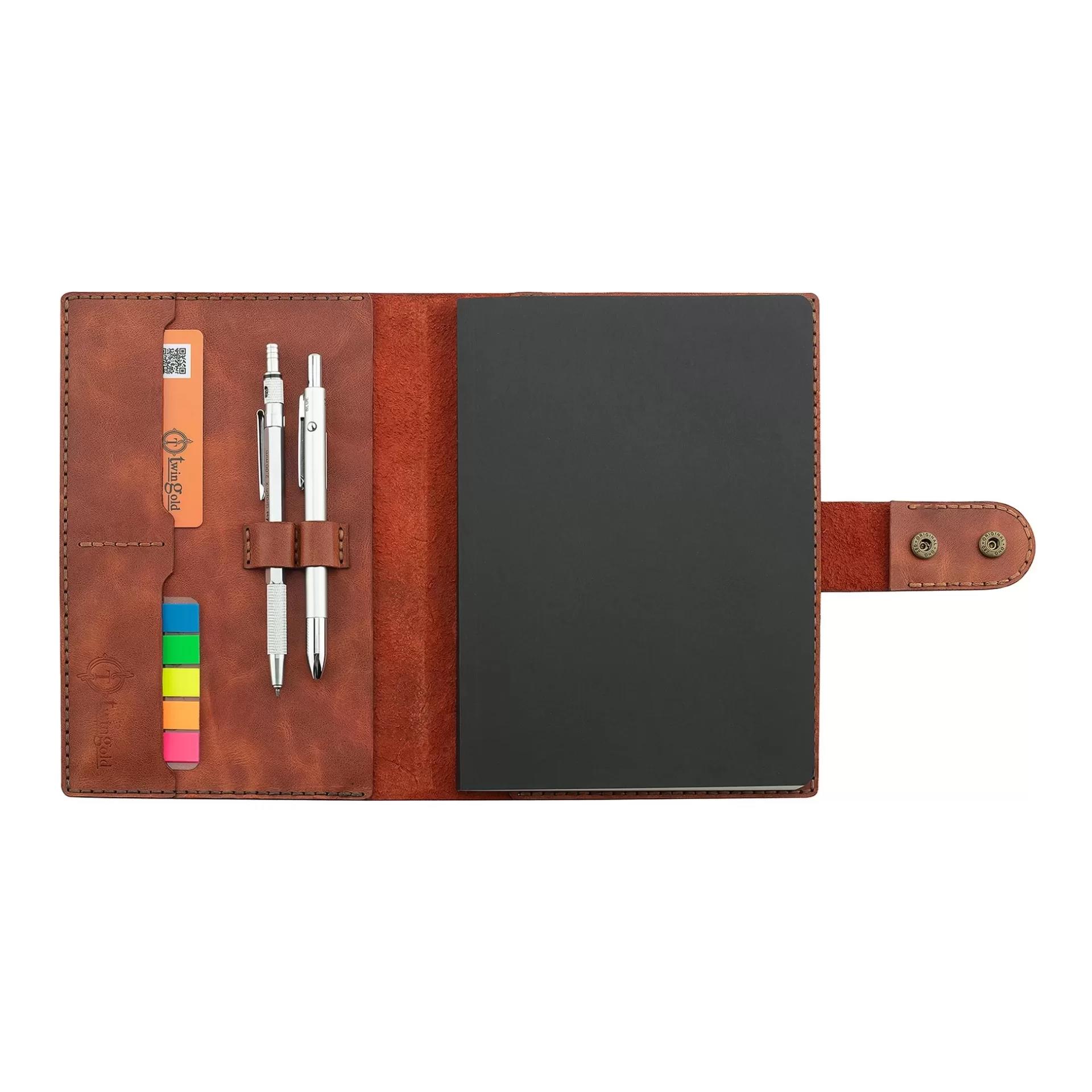 A5 Defter ve Ajanda Kılıfı - %100 Rainbow Deri - KO10001 - Tobacco