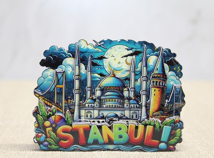 Ahşap İstanbul Temalı Magnet - Model 2
