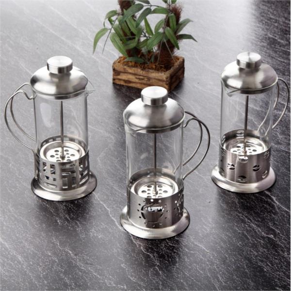 Çelik Kulplu Cam French Press - 350 ml