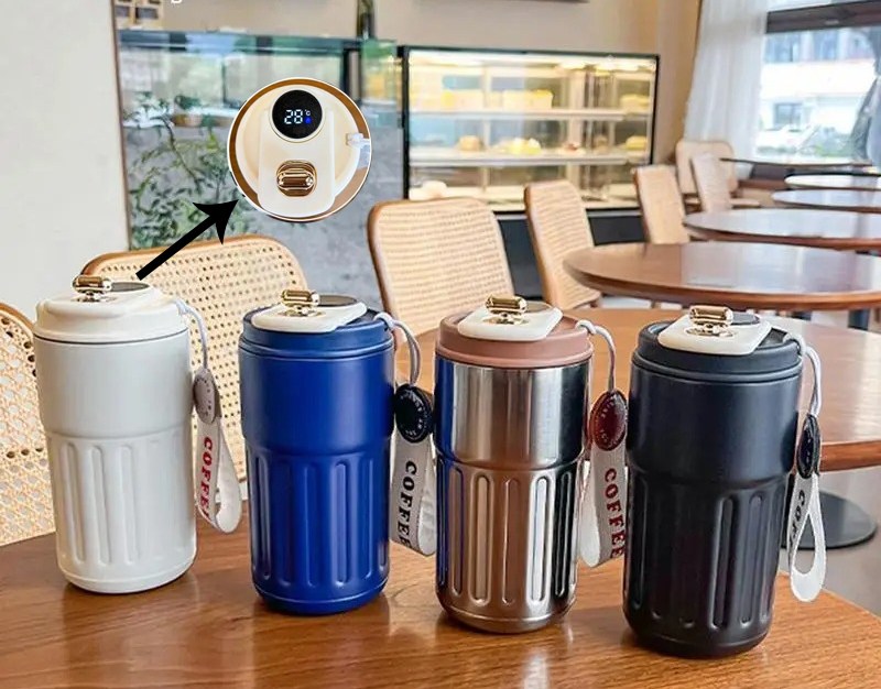Charm Detaylı Ve Derece Göstergeli Vakumlu Mug Termos Bardak 480 ml