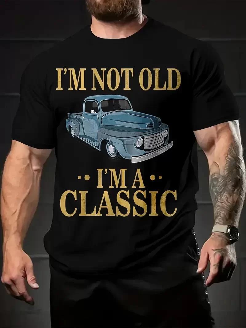 Erkek Vintage Araba Grafik T-Shirt - 