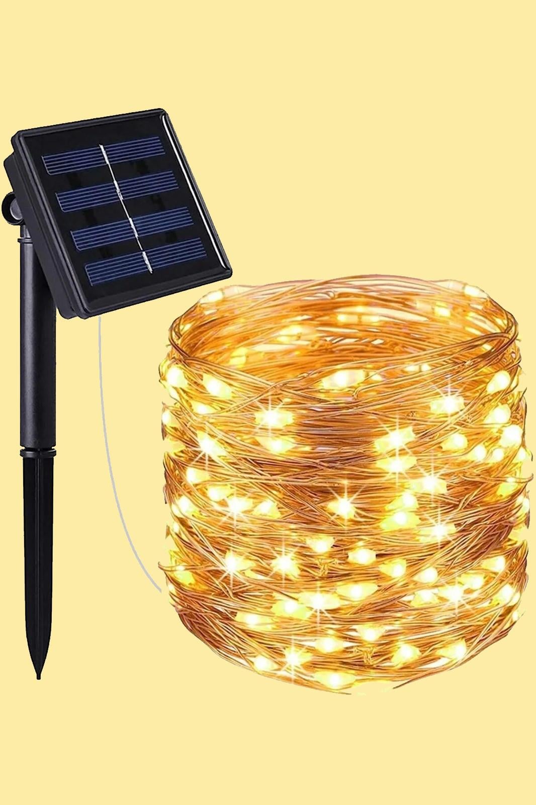 Güneş Enerjili 200 LED Dış Mekan Aydınlatma Şeridi