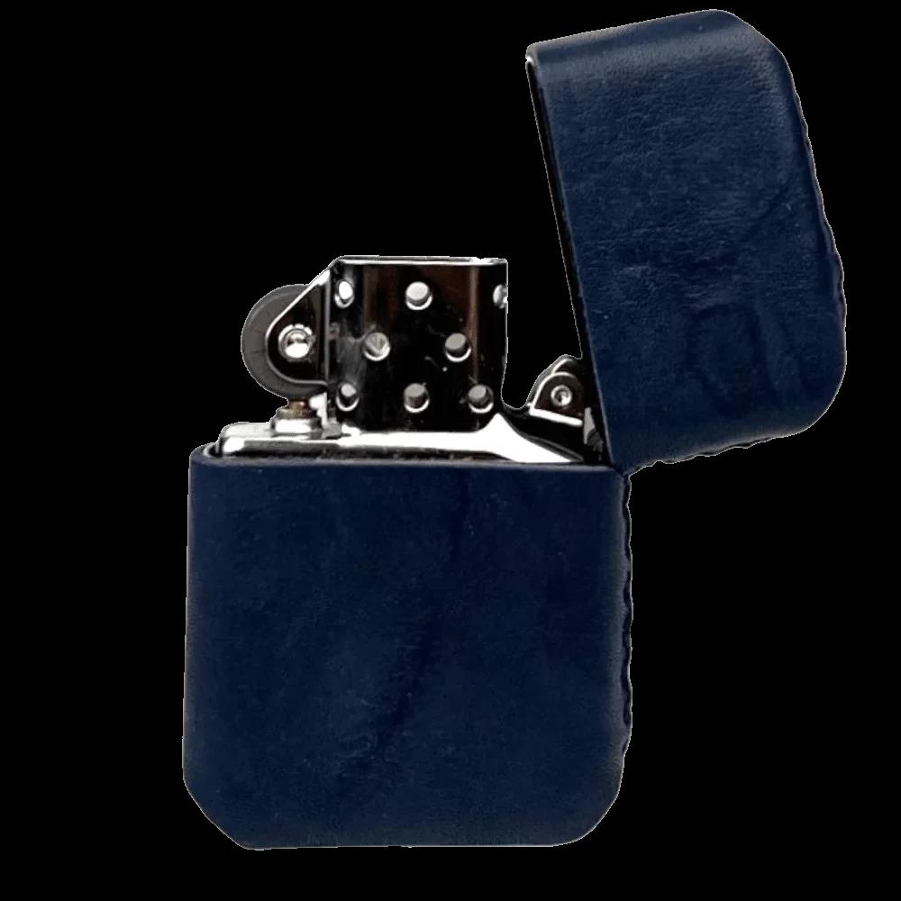 Handmade El Yapımı Hakiki Deri Zippo Modeli Çakmak - AG02001 - Lacivert