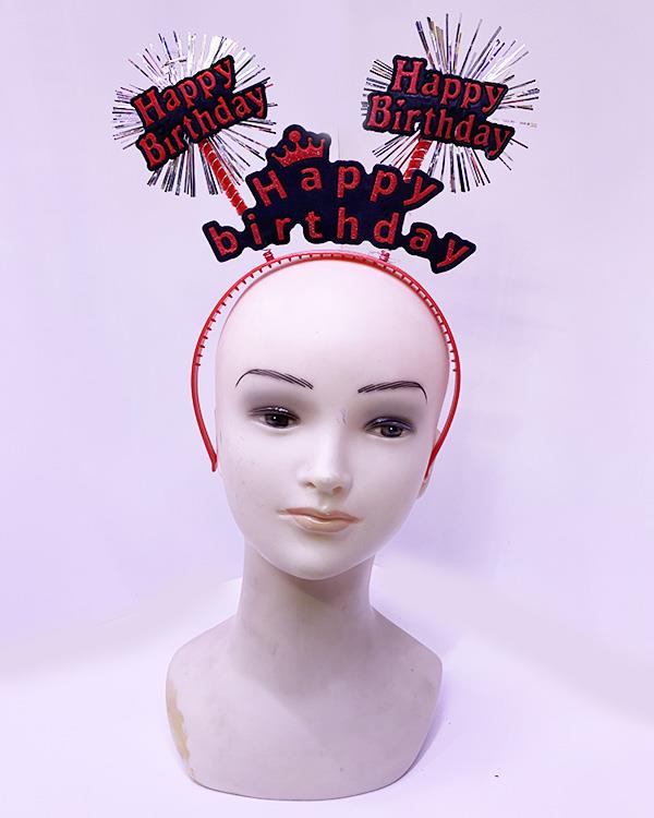 Happy Birthday Neon Kırmızı Doğum Günü Tacı