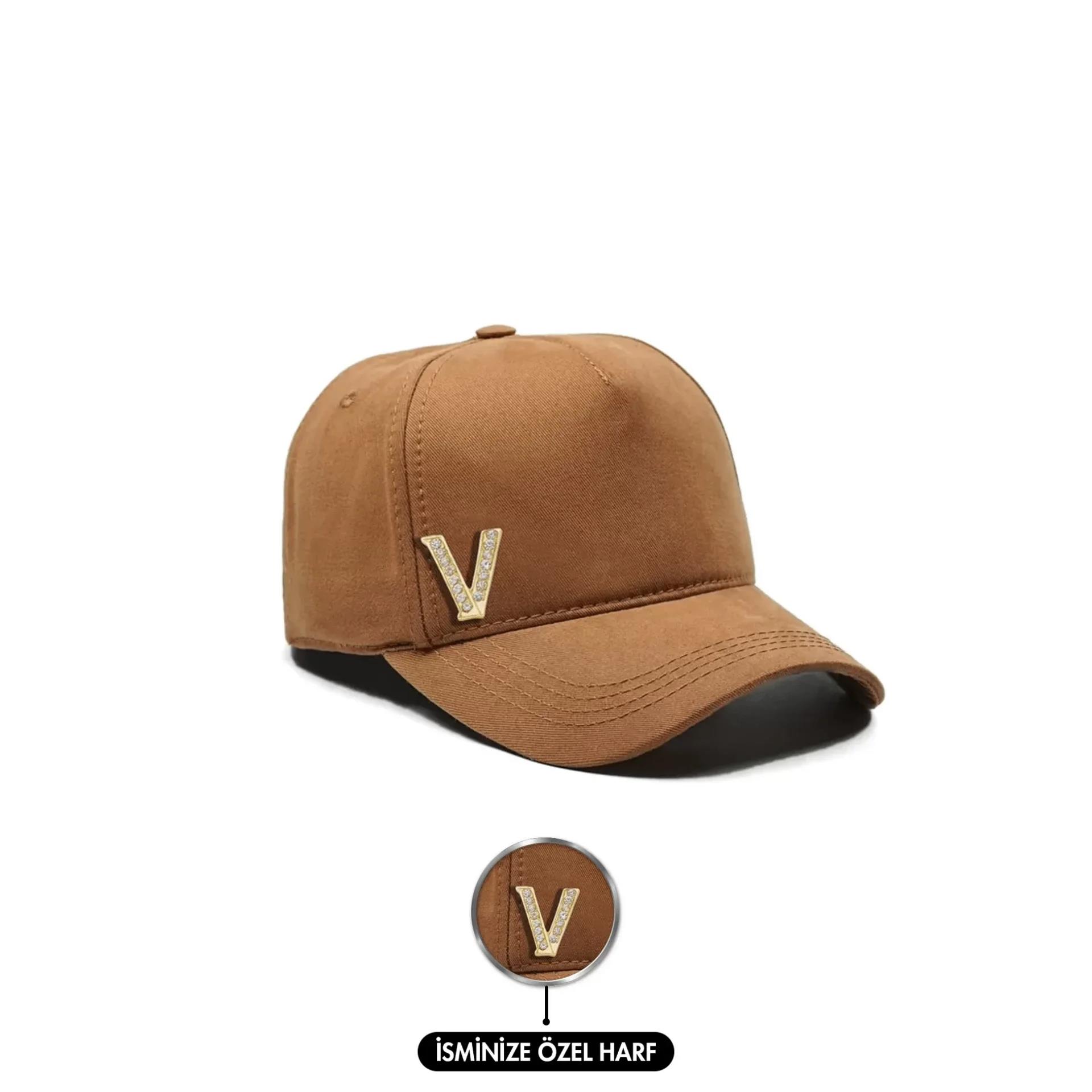 İsme Özel Gabardin Kep Şapka - AB01005 - Camel