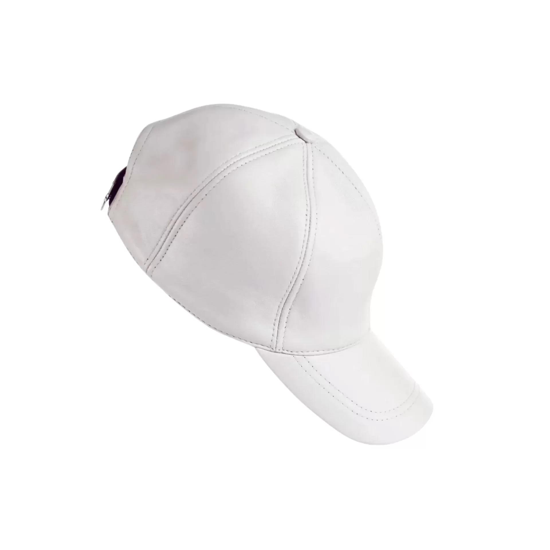 İsme Özel Kep Şapka - %100 Deri - AB01012 - Beyaz