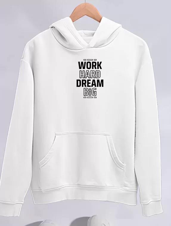 Kışlık Üç İplik Kapüşonlu SweatShirt - Beyaz