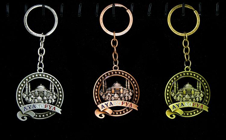 Metal Ayasofya Anahtarlık Yuvarlak Tasarım