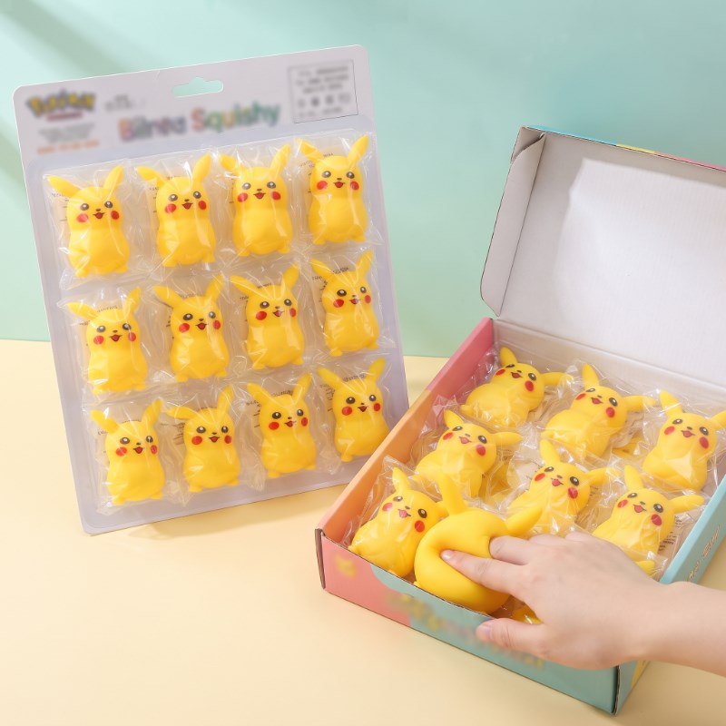 Pikaçu Tasarımlı Squishy - 12'li Paket - Yumuşak Oyuncak