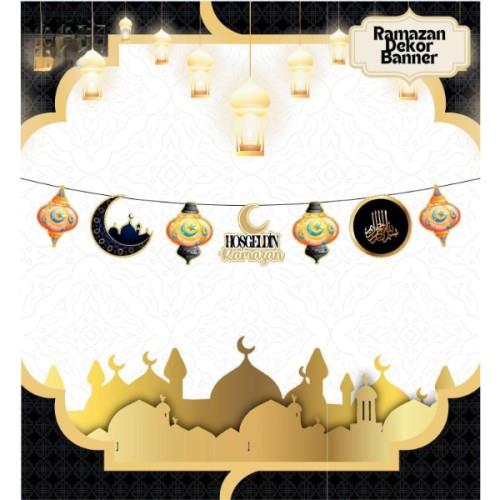Ramazan Dekor Banner Siyah Renk