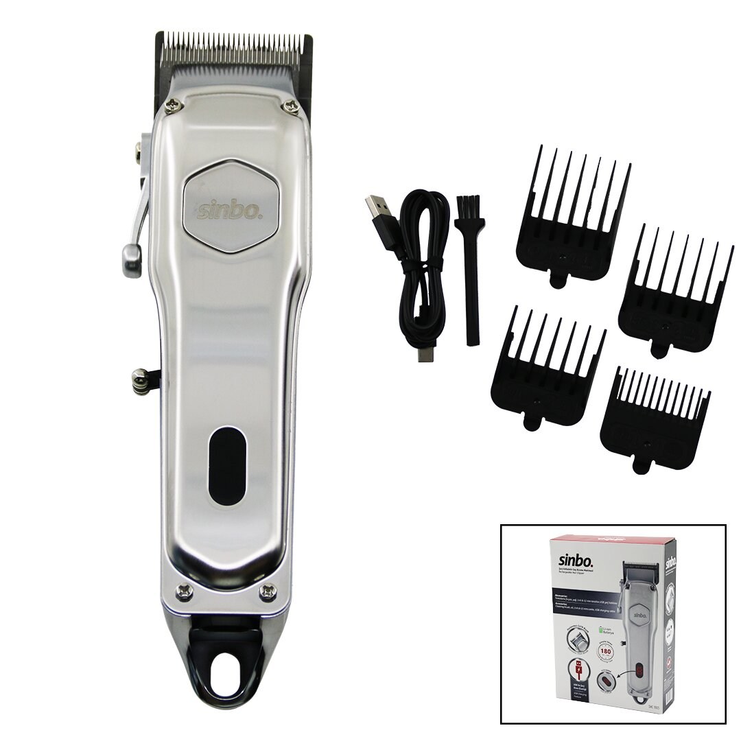 Sinbo Tıraş Makinesi - USB Şarjlı - Çelik Gövde - Kollu Tarak Ayarı