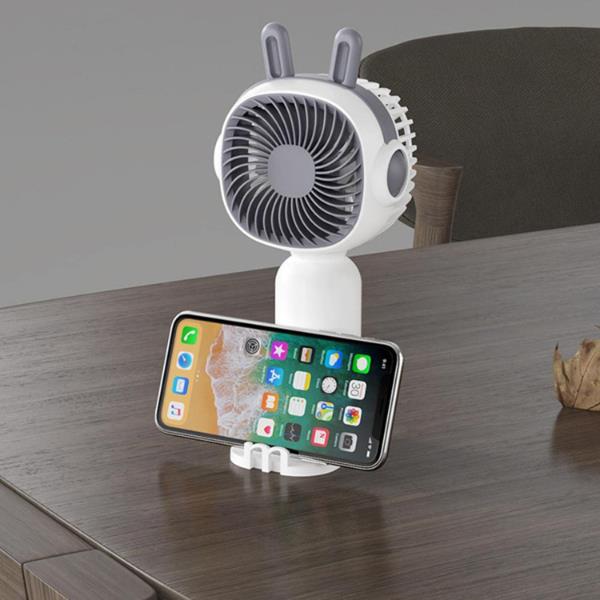 Telefon Tutuculu Şarjlı Mini El Fanı