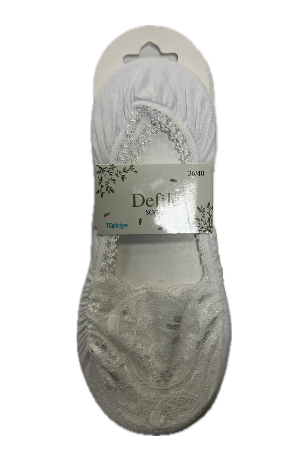 Kadın Dantelli Soket Çorap Beyaz