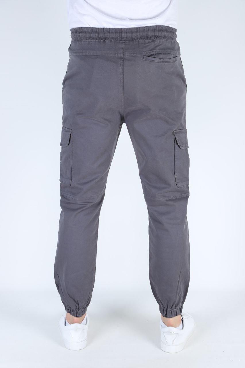 Erkek Paça Ve Beli Lastikli Keten Pantolon Füme