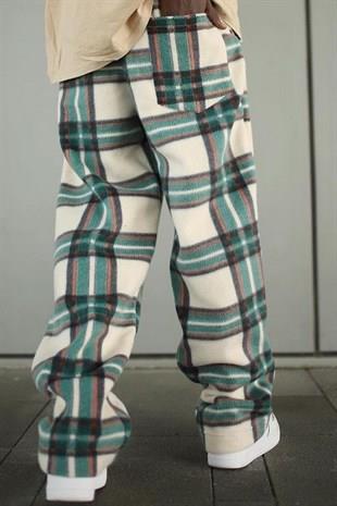 Erkek Kalın Polar Eşofman Alt Yeşil