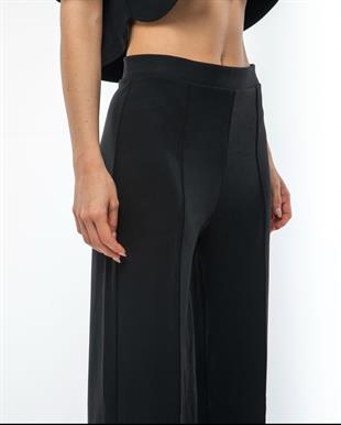 Kadın Oysho Kumaş Bol Paça Pantolon Siyah
