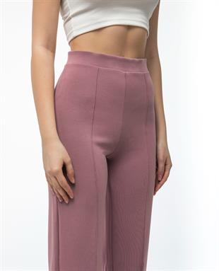 Kadın Oysho Kumaş Bol Paça Pantolon Açık Pembe