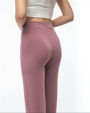 Kadın Oysho Kumaş Bol Paça Pantolon Açık Pembe