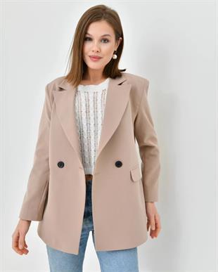 Kadın Blazer Ceket Krem