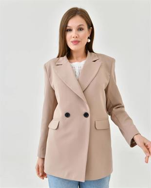 Kadın Blazer Ceket Krem