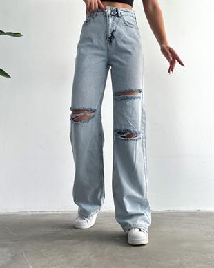 Kadın Palazo Pantolon Açık Mavi