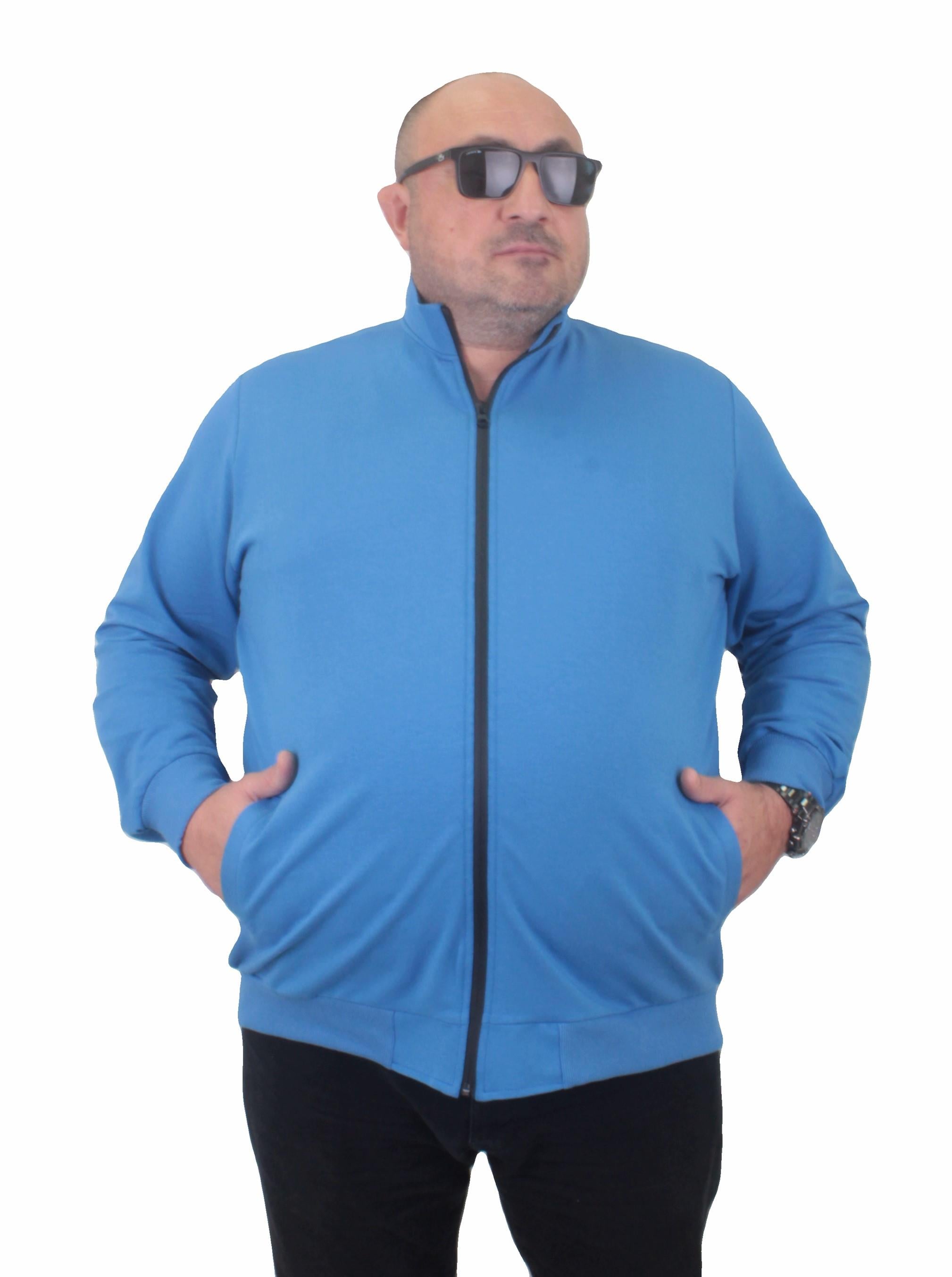 Mocgrande Büyük Beden Basic Mevsimlik Fermuarlı Sweatshirt 22750 SAKS