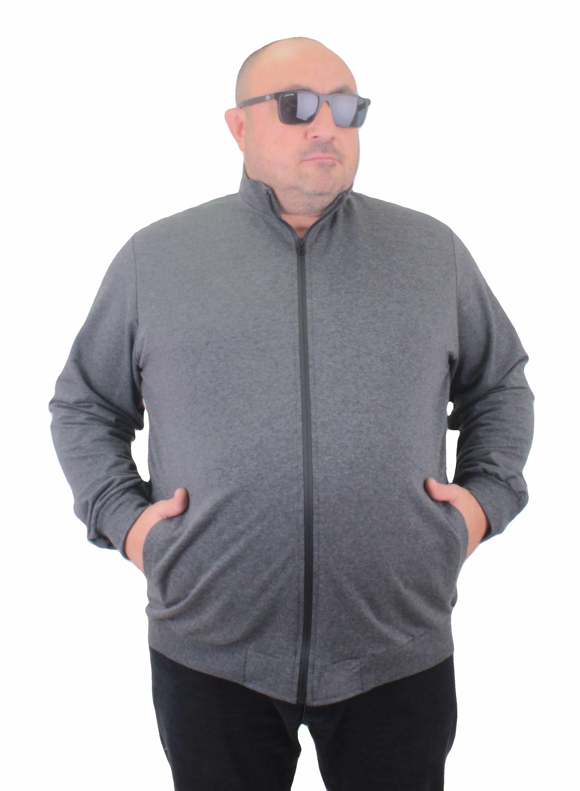Mocgrande Büyük Beden Basic Mevsimlik Fermuarlı Sweatshirt 22750 GRI MELANJ