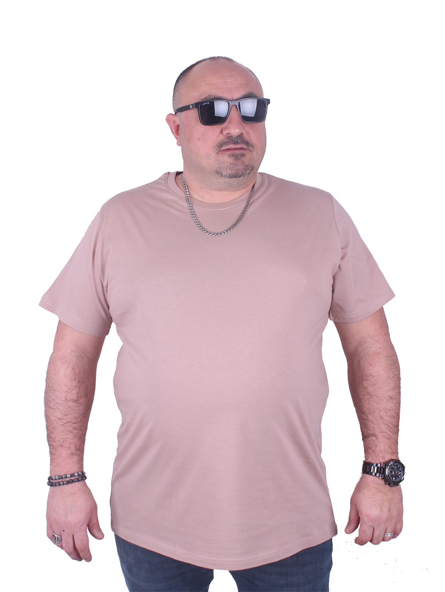 Mocgrande Büyük Beden Basic Tişört 11100 BEJ