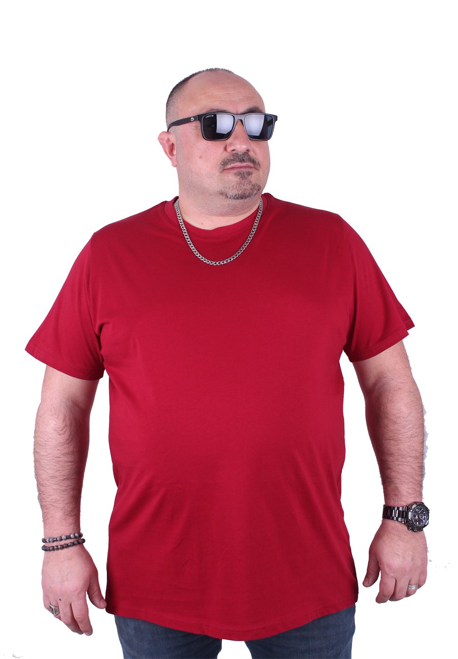 Mocgrande Büyük Beden Basic Tişört 11100 BORDO