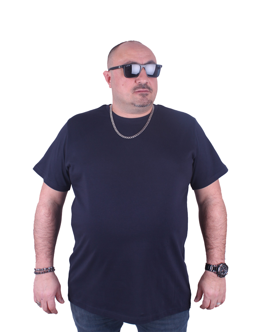 Mocgrande Büyük Beden Basic Tişört 11100 LACIVERT