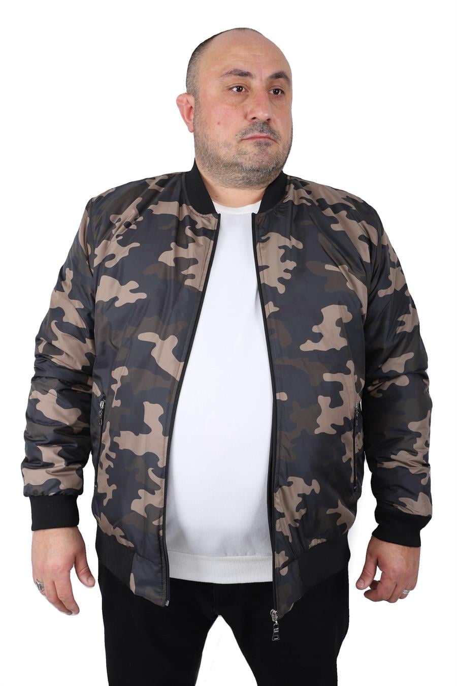 Mocgrande Büyük Beden Camouflage Pilot Mont 22822 HAKI