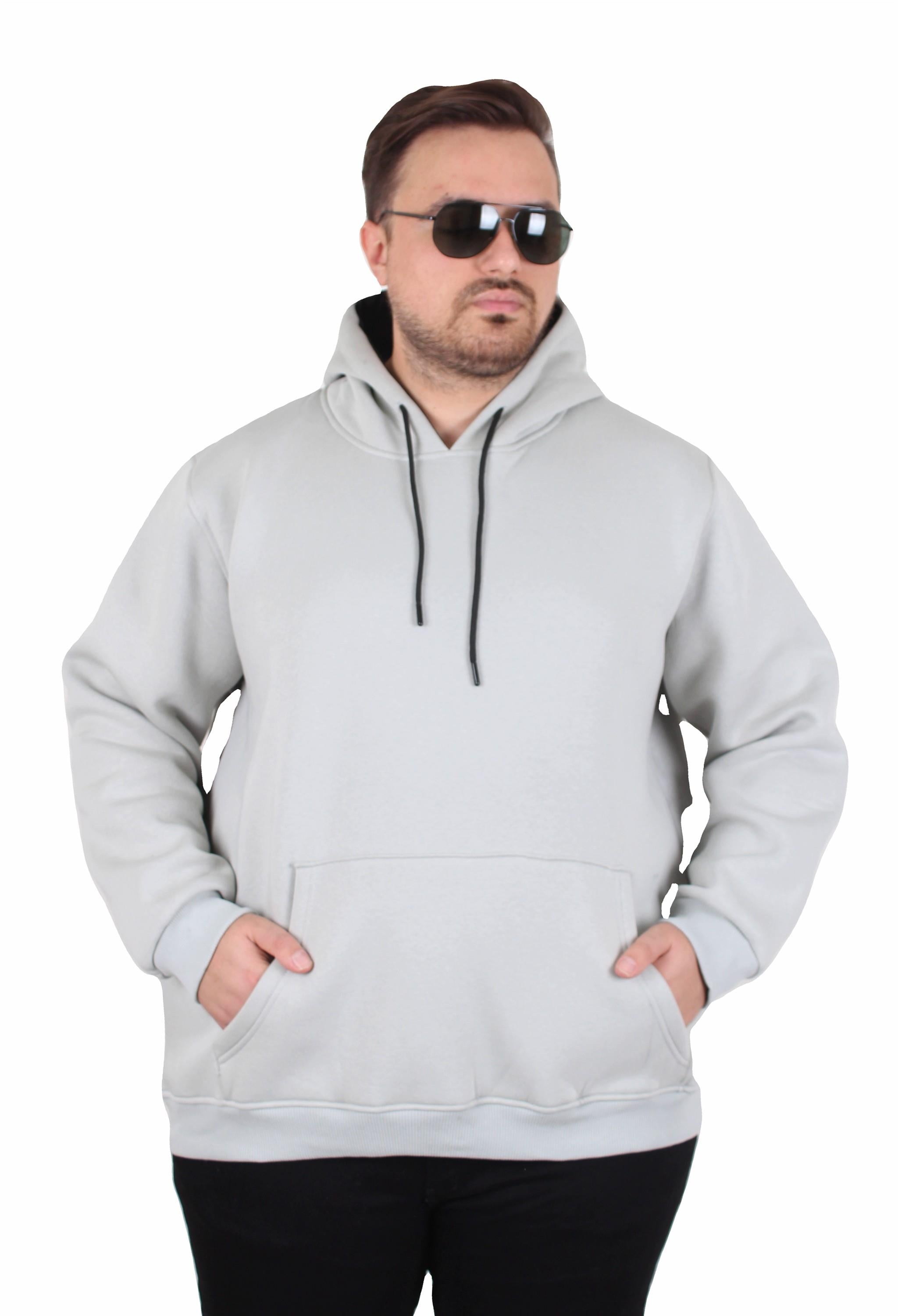 MocGrande Büyük Beden Erkek Basic Sweat Kapüşonlu 11700 GRI