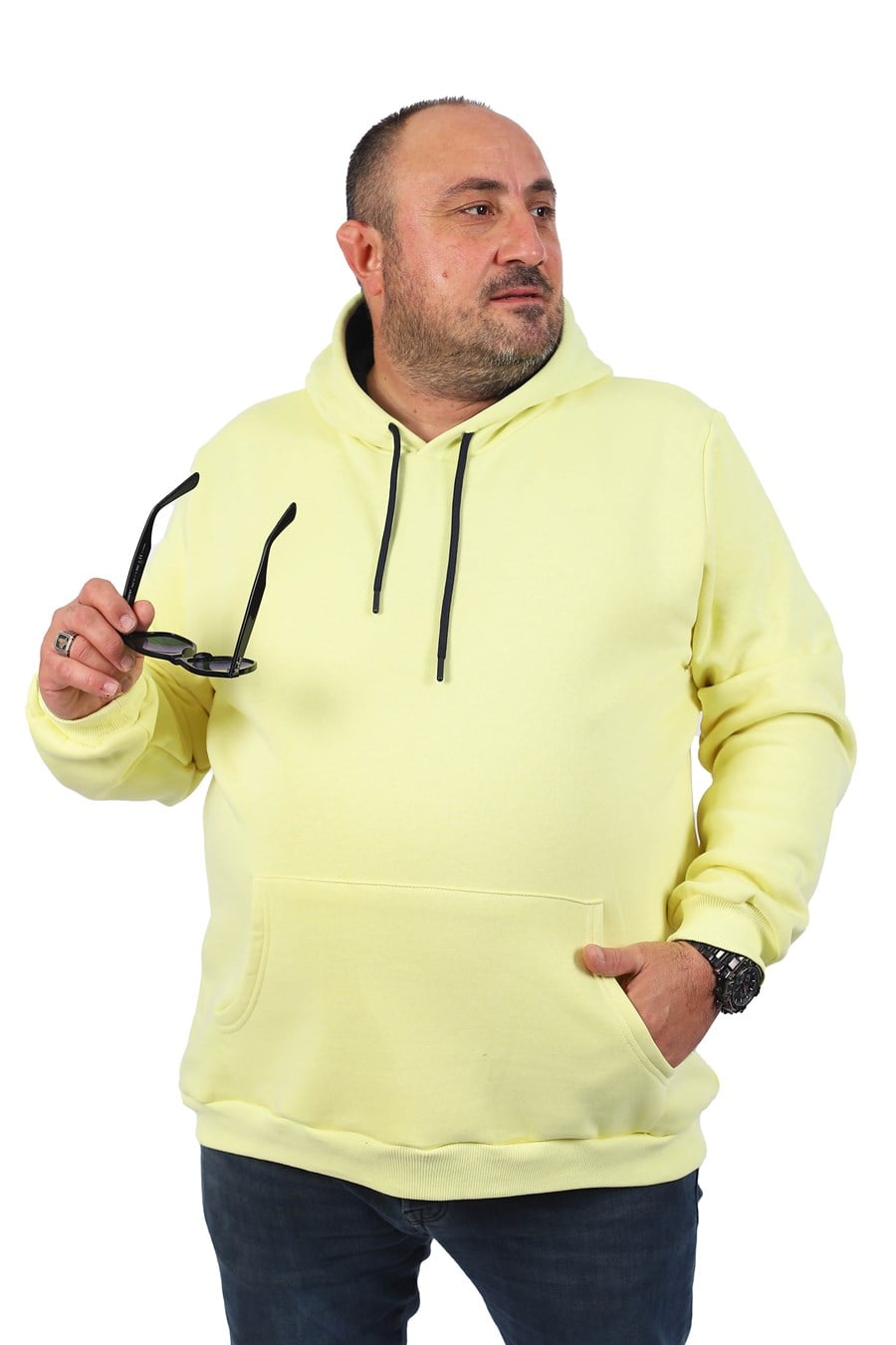 MocGrande Büyük Beden Erkek Basic Sweat Kapüşonlu 11700