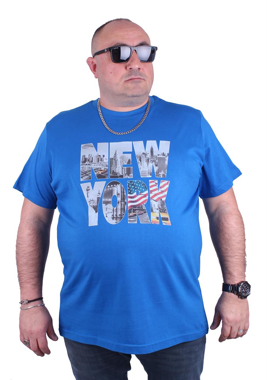 Mocgrande Büyük Beden Erkek Baskılı Tişört New York 23129 SAKS