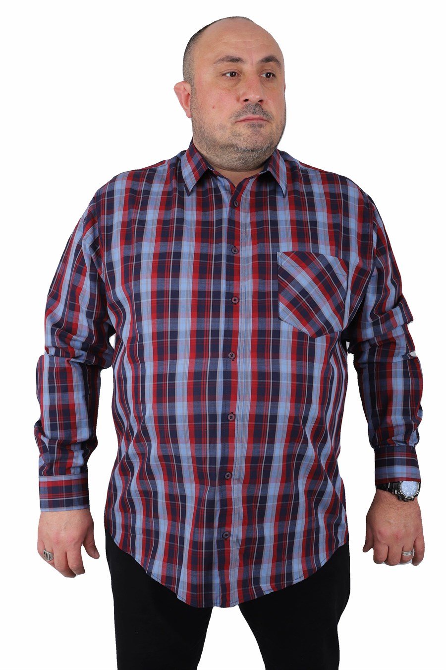 Mocgrande Büyük Beden Erkek Cepli Gömlek Estacional 23372 LACIVERT