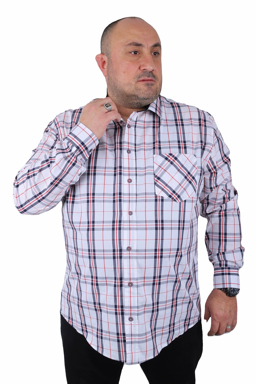 Mocgrande Büyük Beden Erkek Cepli Gömlek Milagro 23370 LACIVERT