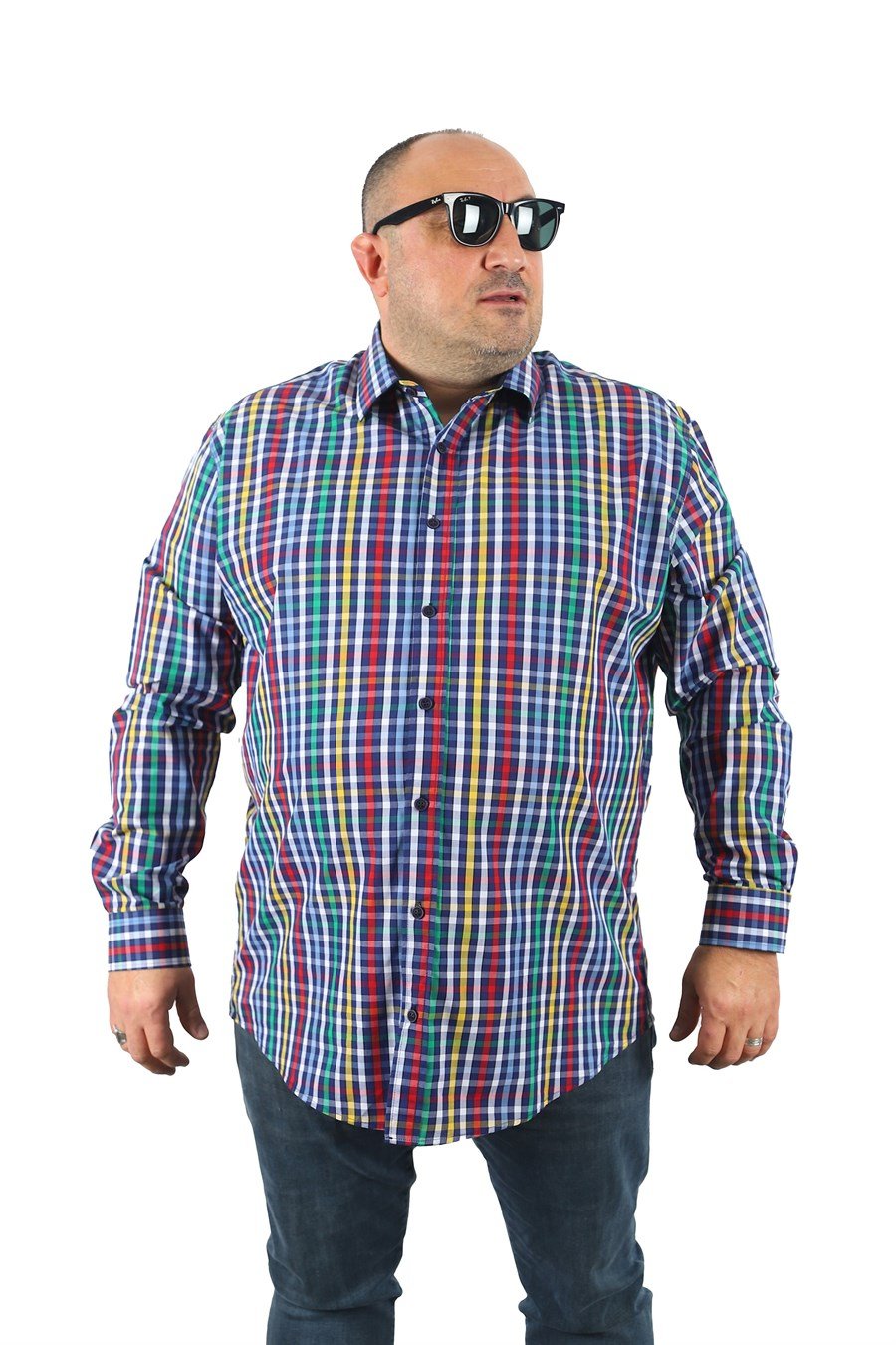 Mocgrande Büyük Beden Erkek Piqquare Gömlek 23360 YESIL