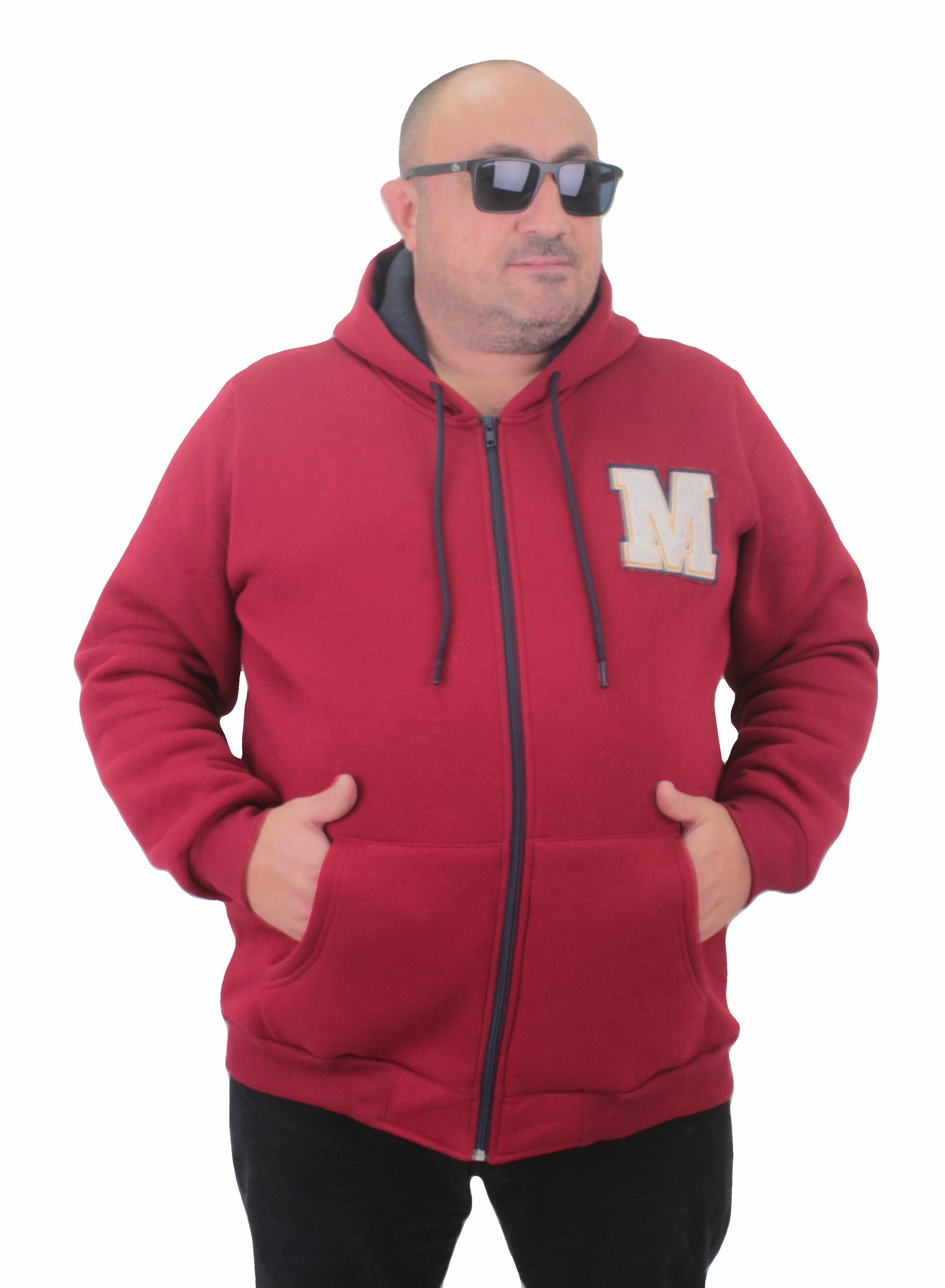 MocGrande Büyük Beden Fermuarlı Sweat M 23217 BORDO