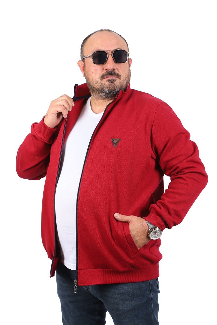 MocGrande Büyük Beden Hırka Fermuarlı Approval 22723