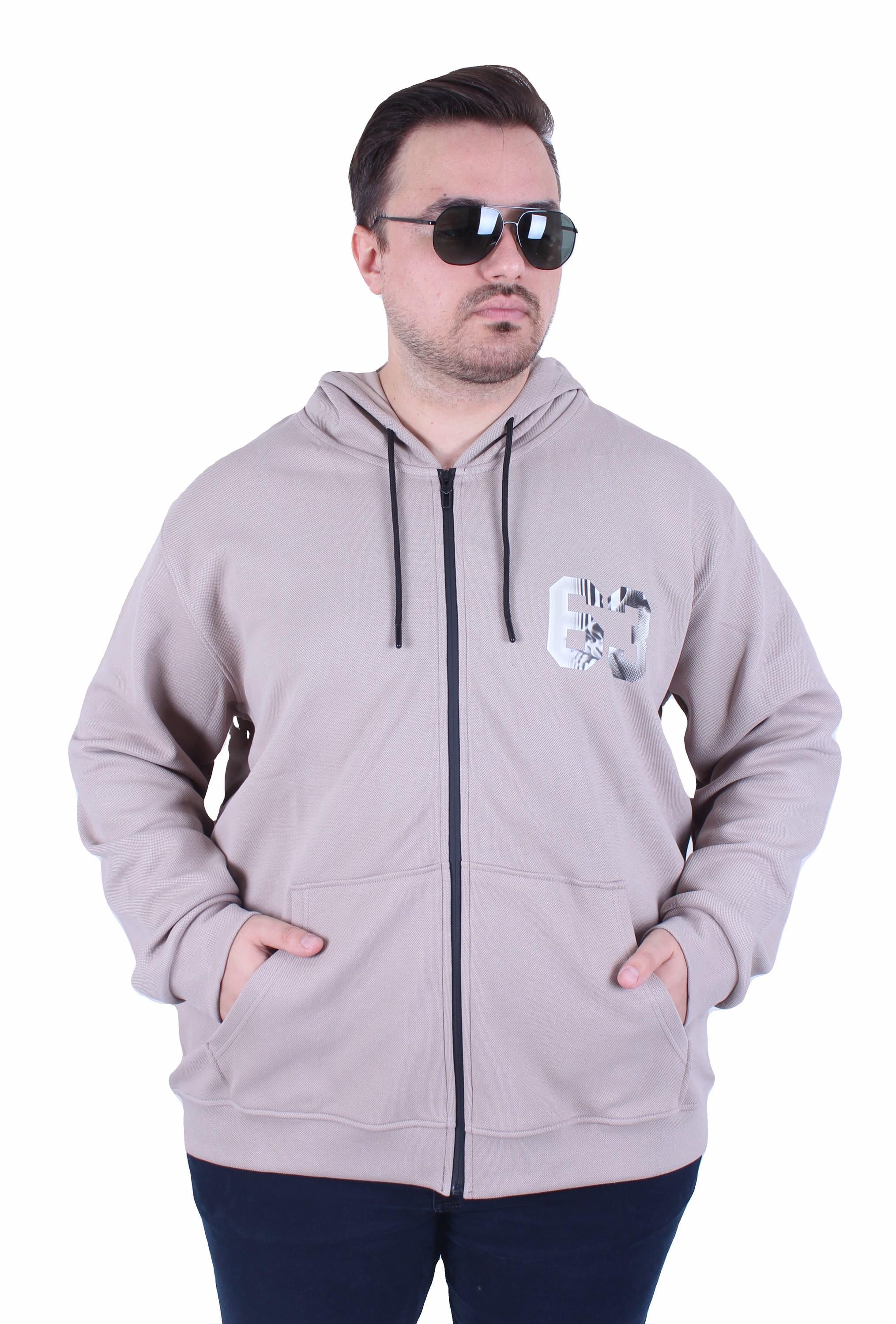 MocGrande Büyük Beden Kapüşonlu Sweat Double Face Sixty Three 25704 BEJ