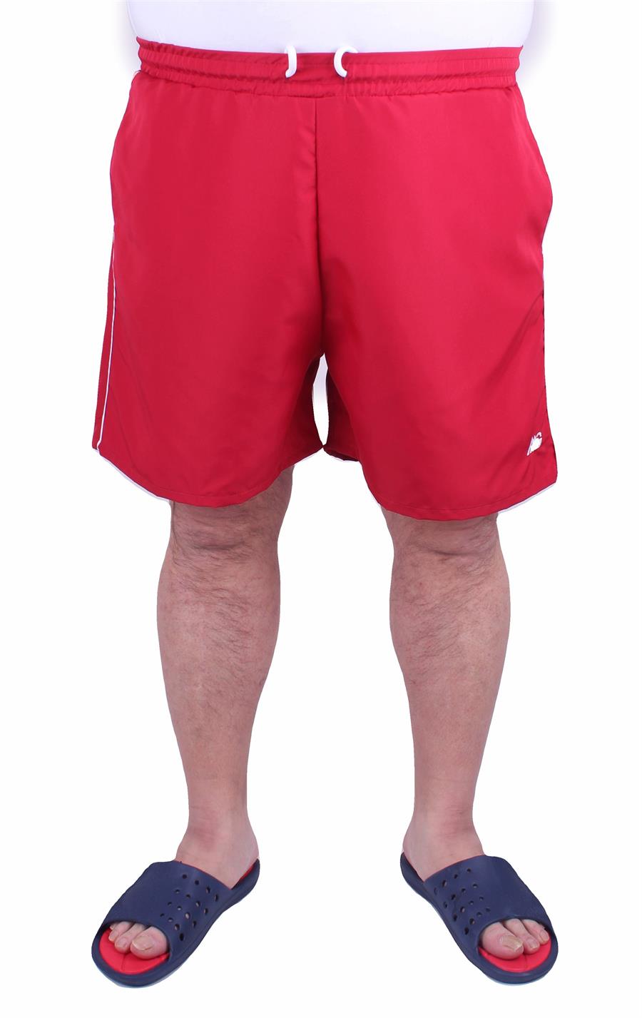 Mocgrande Büyük Beden Klasik Deniz Şortu 23677 KIRMIZI