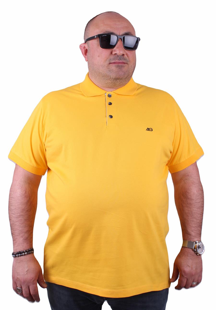 Mocgrande Büyük Beden Likralı Klasik Polo Tişört 11500 SARI