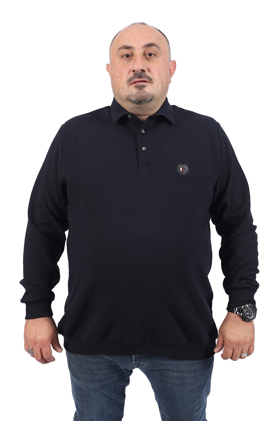 MocGrande Büyük Beden Polo Yaka Sweat West Coast 22711