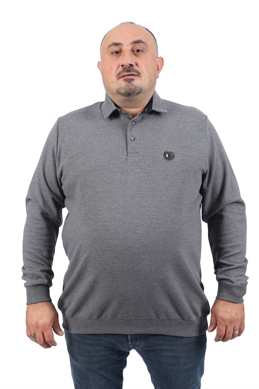 MocGrande Büyük Beden Polo Yaka Sweat West Coast 22711