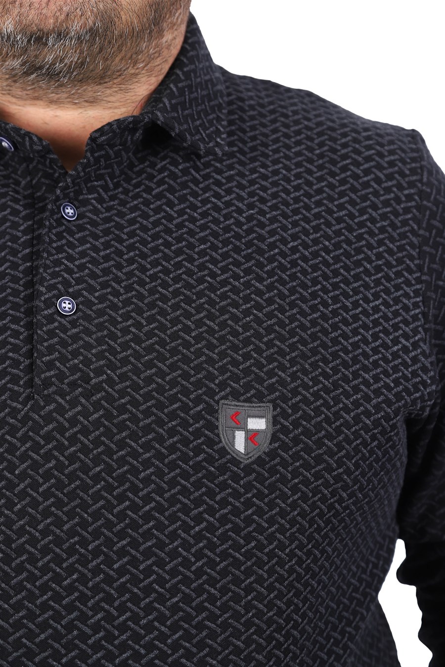 MocGrande Büyük Beden Polo Yaka Sweat İmpact MC 22717