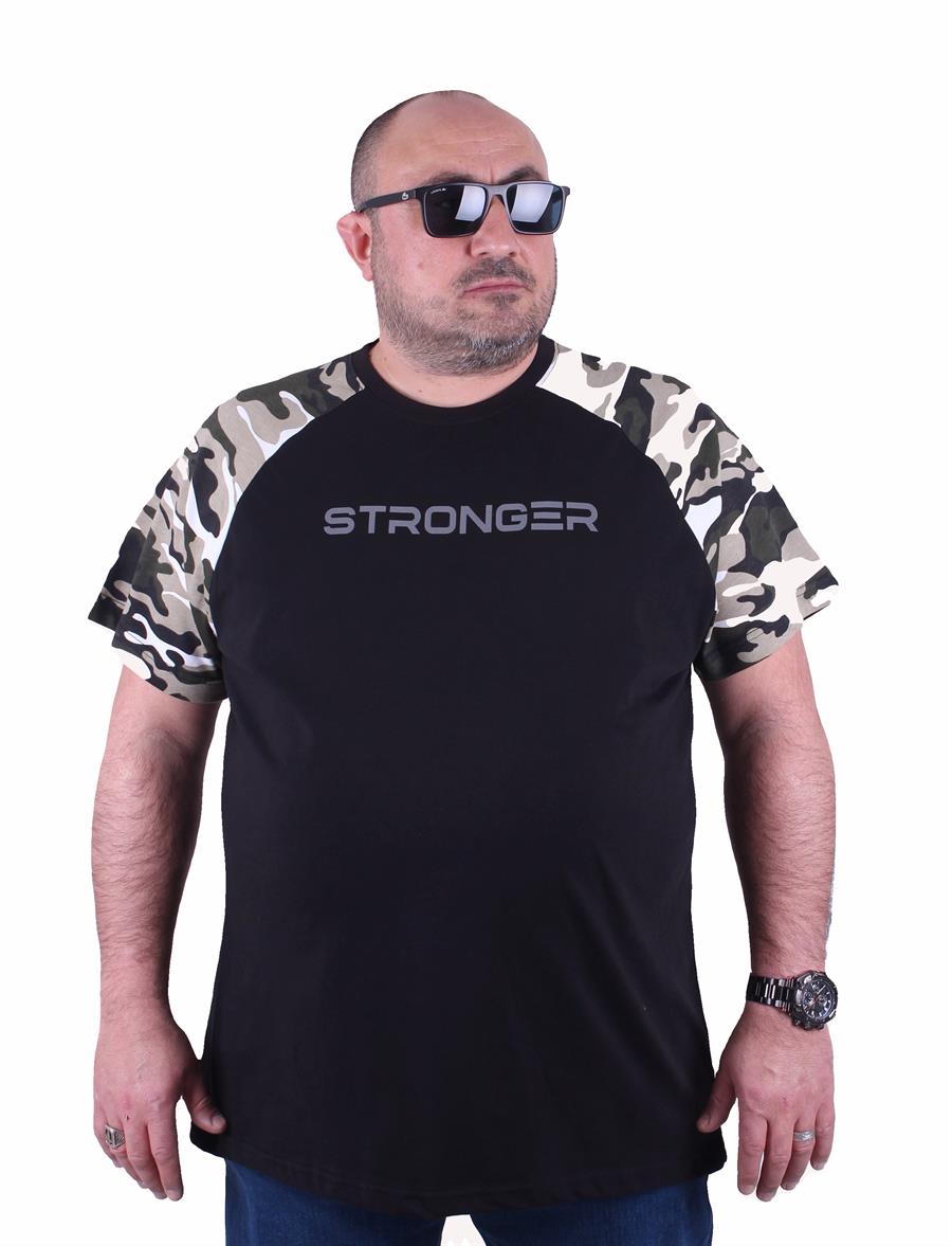 Mocgrande Büyük Beden Raglan Sleeve Camouflage Erkek Tişört 23146 HAKI