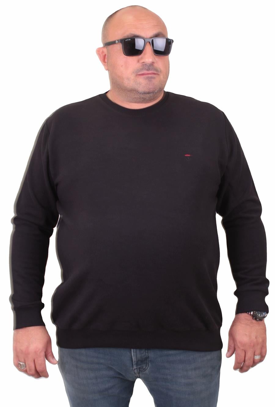 MocGrande Büyük Beden Selanik Classic Sweat 23200 SIYAH